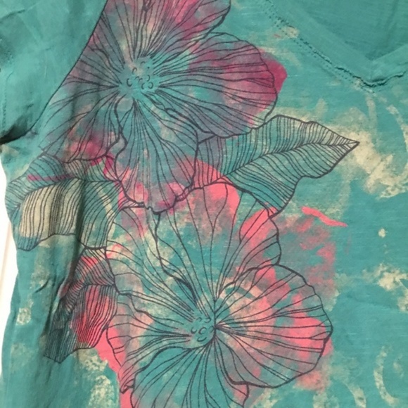 Sonoma Multi-color V-Neck Floral Top - Picture 3 of 5